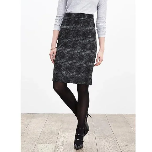 Banana Republic Plaid Pencil Skirt Size 8 - Picture 1 of 8